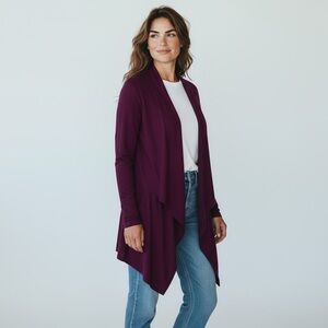 TORRID - NWT - SIZE 3X / 22-24 - BERRY PURPLE - DRAPE - HI/LO - CARDIGAN - B19